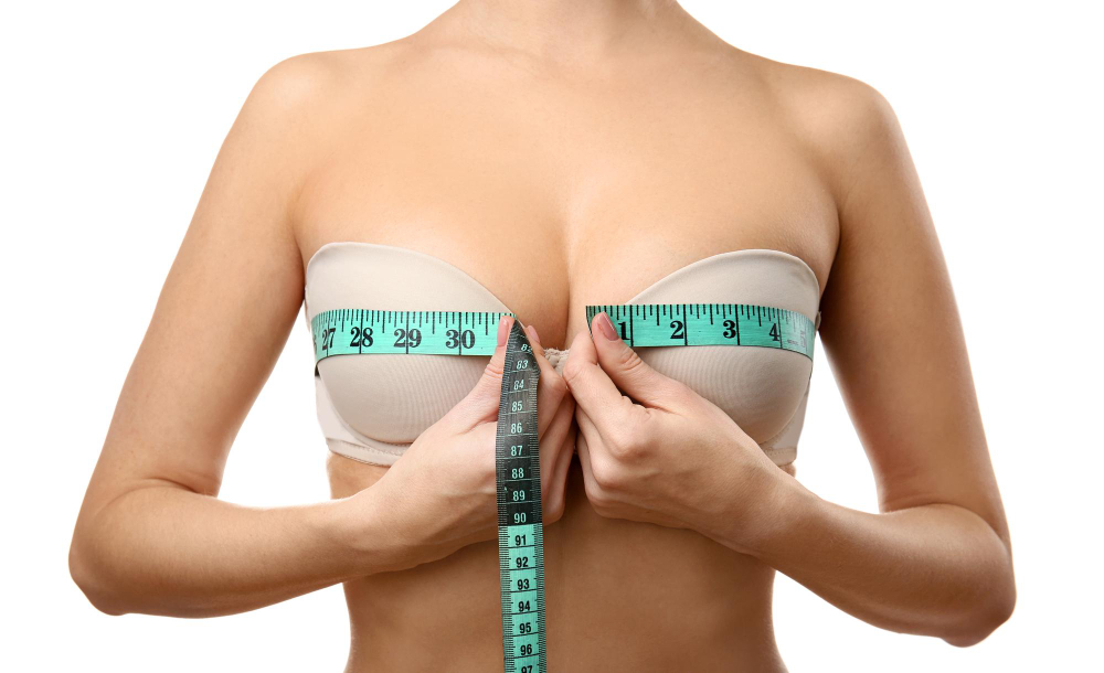 woman with tape around her breast