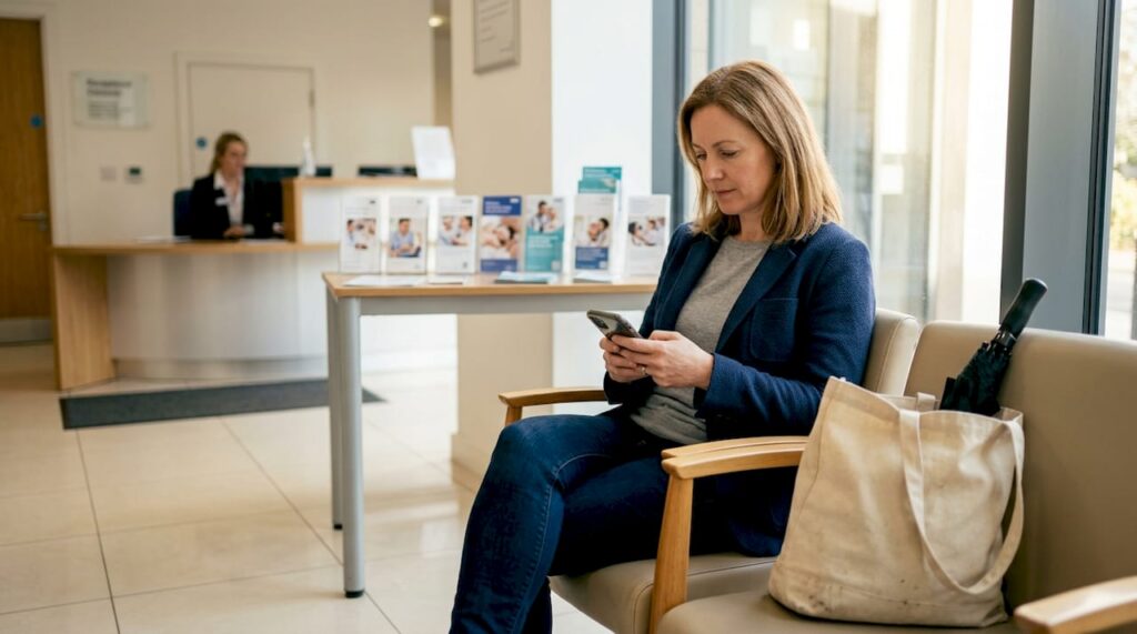 Woman preparing for cosmetic procedure consultation