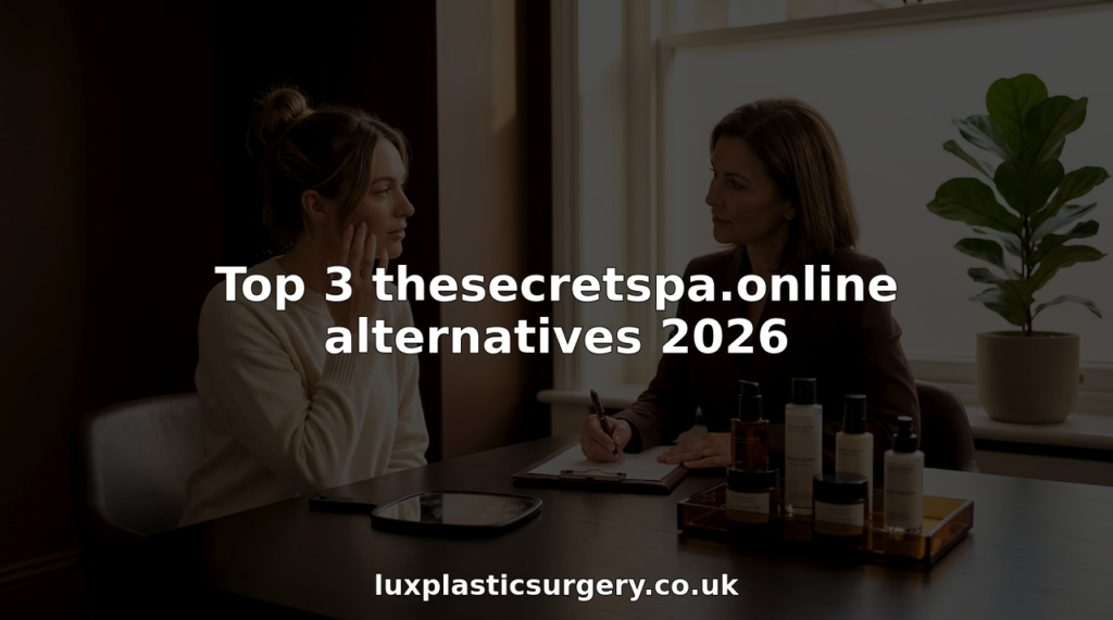 Consultation between a client and a consultant in a modern beauty studio, featuring aesthetic products on the table, relevant to plastic surgery and aesthetics discussions.