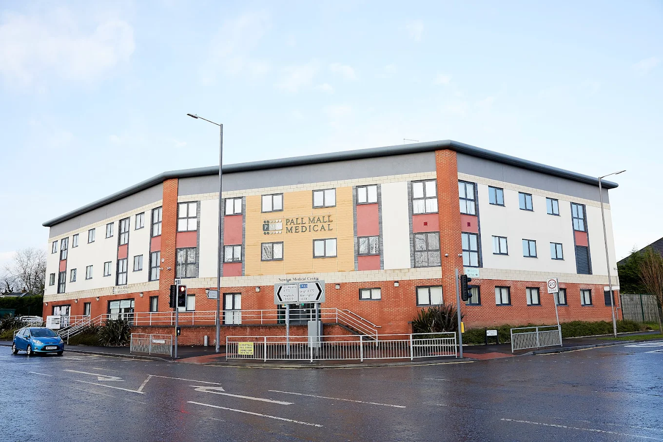 Pall Mall Medical building exterior, featuring modern architecture and signage, located in Newton-le-Willows, UK, associated with Lux Plastic Surgery clinics.