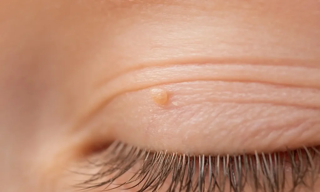 Small skin tag on an eyelid